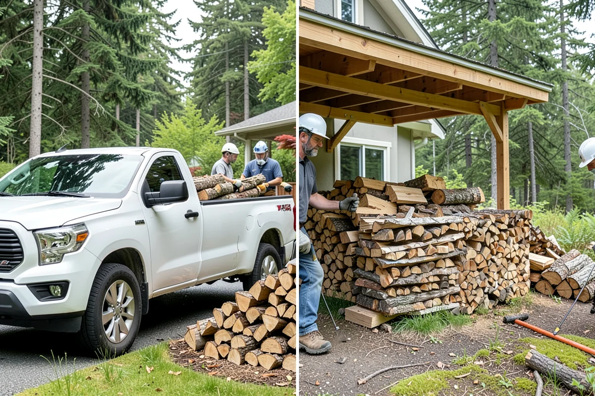 Winter Storm Firewood in Seattle, King County, WA - Take your order and confirm quantity and delivery point