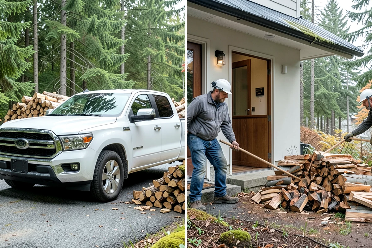 Winter Storm Firewood in Shoreline, King County, WA - Take your order and confirm quantity and delivery point