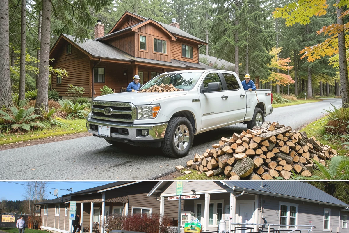 Winter Storm Firewood in South Prairie, Pierce County, WA - Peak demand runs from late fall through winter, so ordering as soon as a storm appears in the forecast secures your delivery.