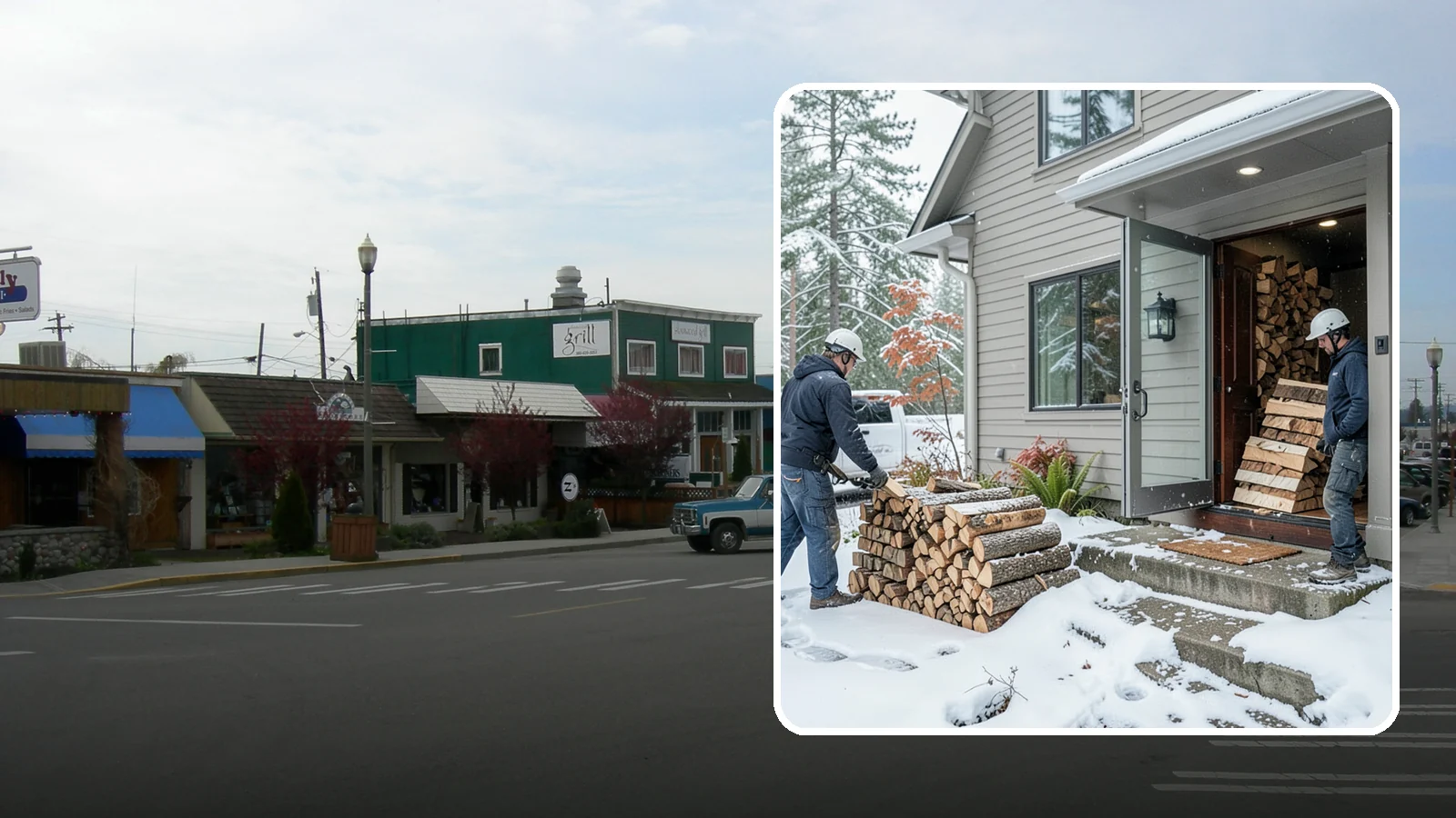 Winter Storm Firewood in Stanwood, Snohomish County, WA - When a Pacific Northwest winter storm rolls in, we get burnable wood to your door before the worst of it hits.