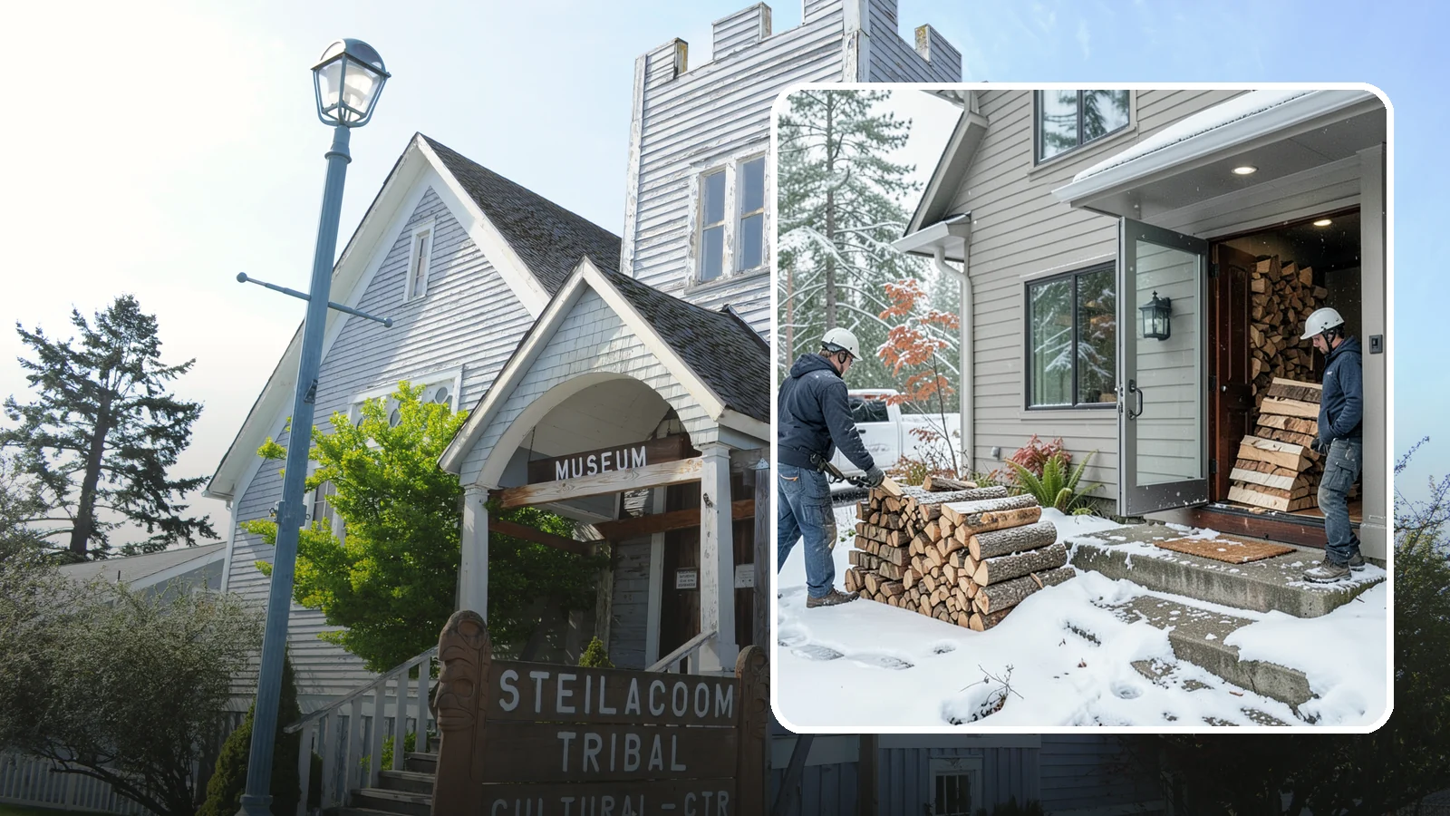 Winter Storm Firewood in Steilacoom, Pierce County, WA - When a Pacific Northwest winter storm rolls in, we get burnable wood to your door before the worst of it hits.