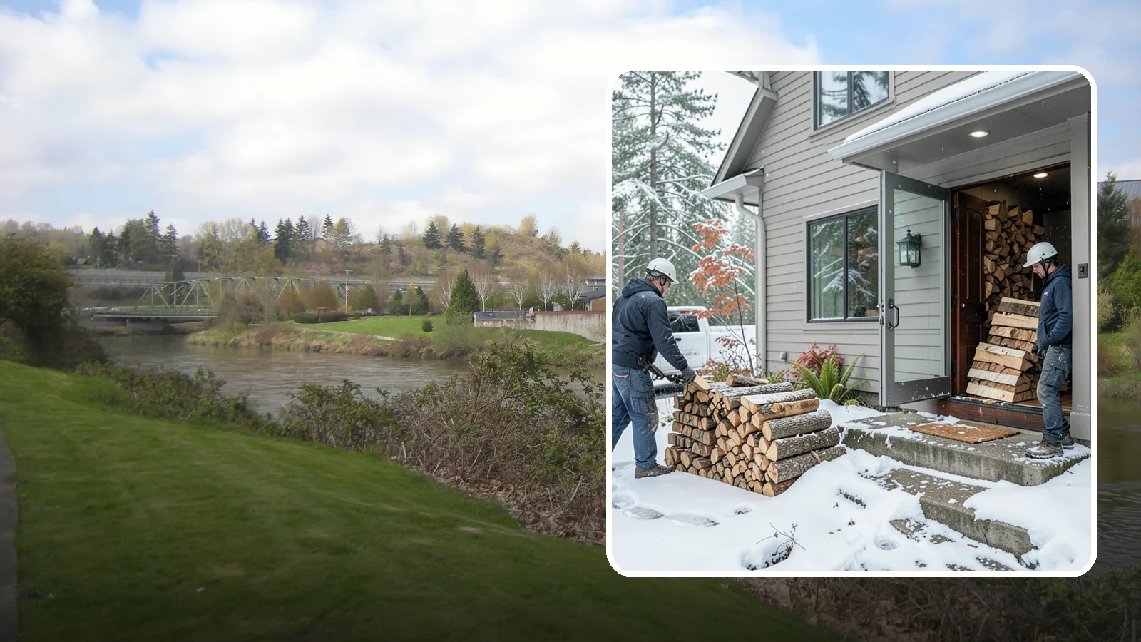 Winter Storm Firewood in Tukwila, King County, WA - When a Pacific Northwest winter storm rolls in, we get burnable wood to your door before the worst of it hits.