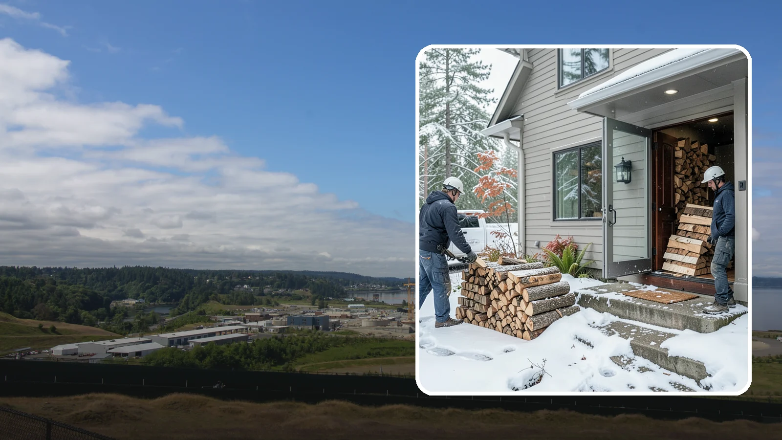 Winter Storm Firewood in University Place, Pierce County, WA - When a Pacific Northwest winter storm rolls in, we get burnable wood to your door before the worst of it hits.