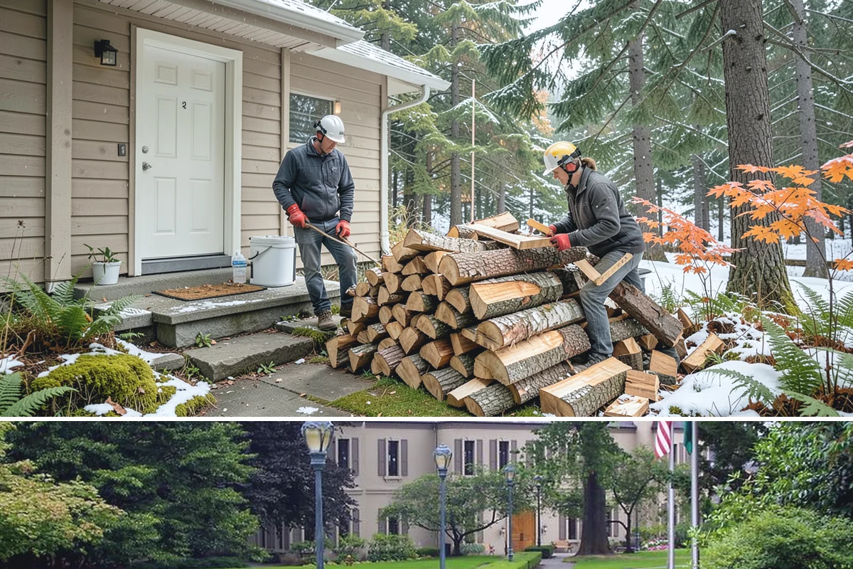 Winter Storm Firewood in Woodinville, King County, WA - Peak demand runs from late fall through winter, so ordering as soon as a storm appears in the forecast secures your delivery.