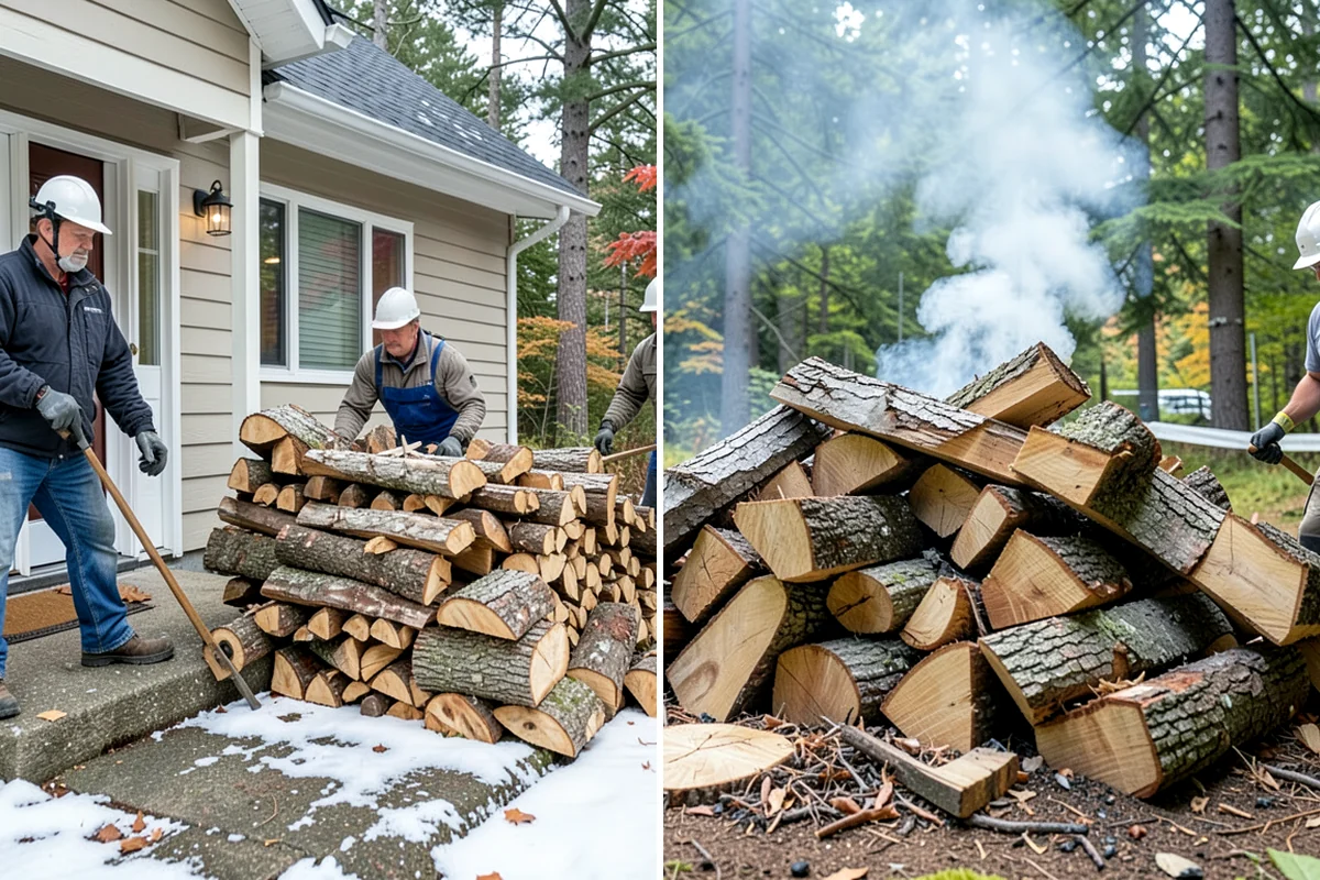 Wood Chip Cleanup in Arlington, Snohomish County, WA - Identify the splitting zone and any drift areas