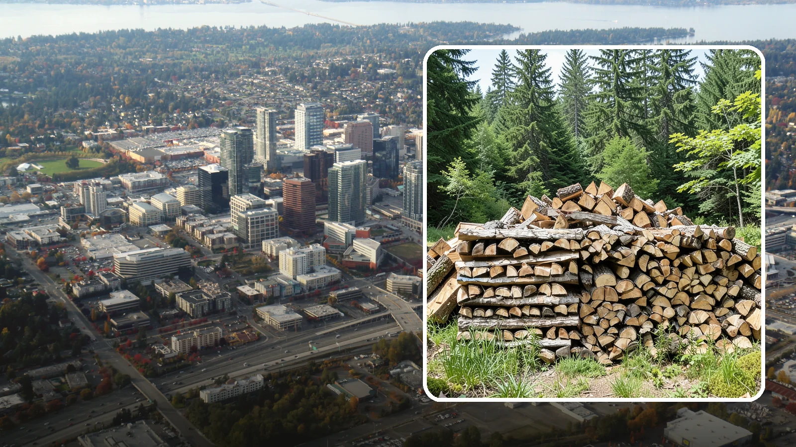 Wood Chip Cleanup in Bellevue, King County, WA - We remove the chips and fine splitting fragments left behind wherever firewood is cut, split, or handled.