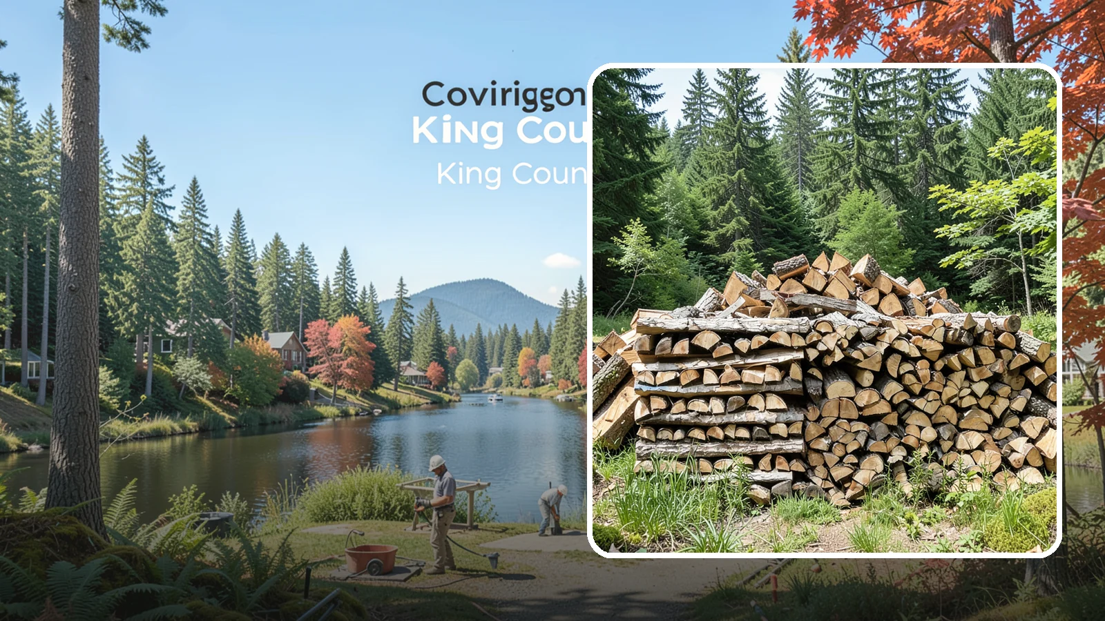 Wood Chip Cleanup in Covington, King County, WA - We remove the chips and fine splitting fragments left behind wherever firewood is cut, split, or handled.