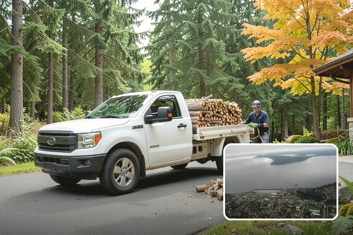 Wood Chip Cleanup in Des Moines, King County, WA - Clears cluttered splitting zones for safer footing