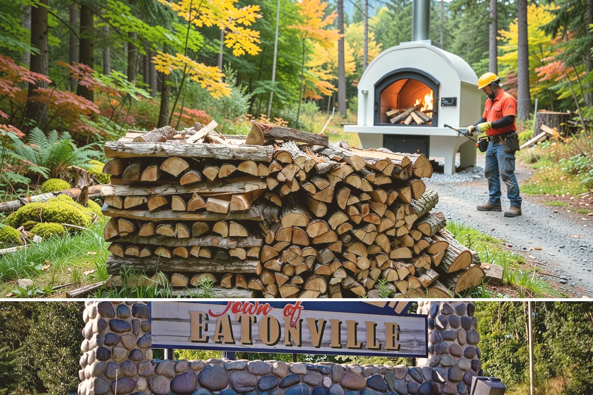 Wood Chip Cleanup in Eatonville, Pierce County, WA - Anytime after a big splitting session, with spring being popular once winter processing wraps up and the ground firms.