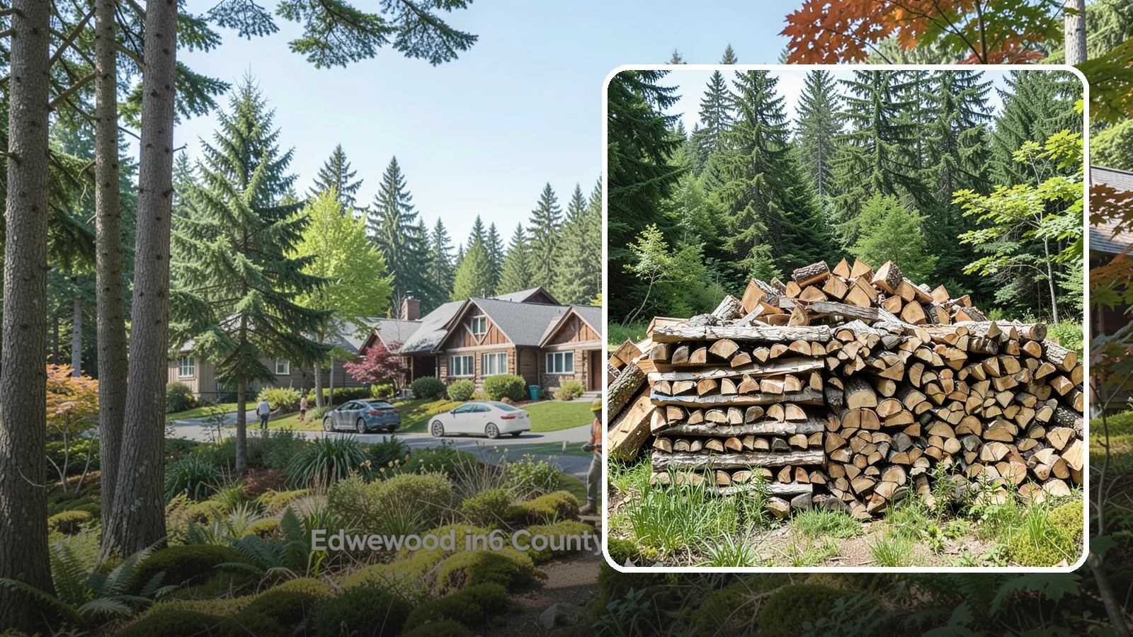 Wood Chip Cleanup in Edgewood, WA - We remove the chips and fine splitting fragments left behind wherever firewood is cut, split, or handled.