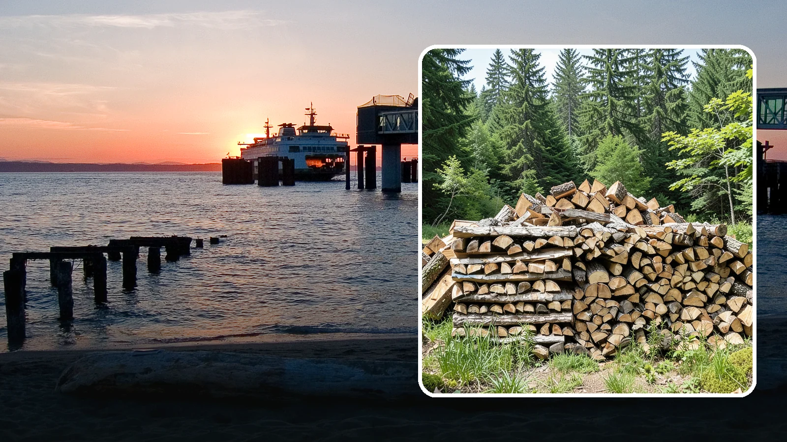 Wood Chip Cleanup in Edmonds, Snohomish County, WA - We remove the chips and fine splitting fragments left behind wherever firewood is cut, split, or handled.