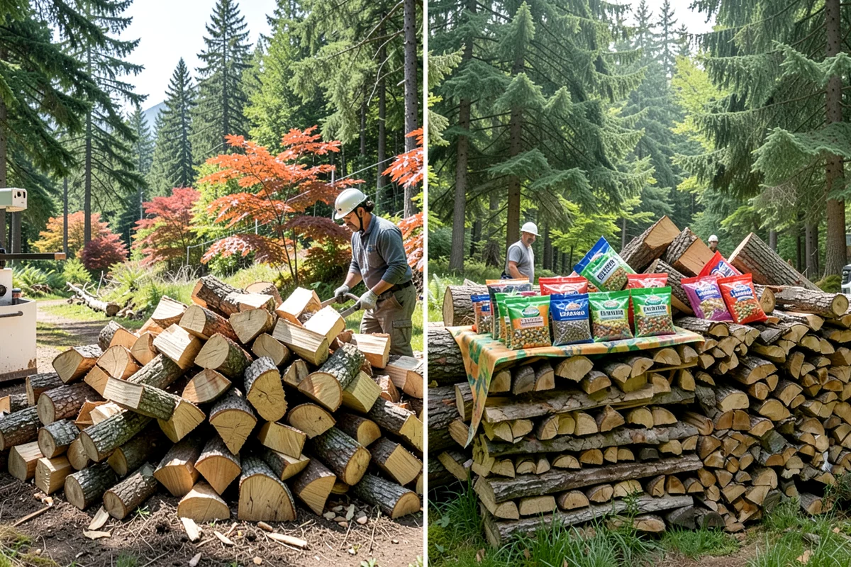 Wood Chip Cleanup in Enumclaw, King County, WA - Identify the splitting zone and any drift areas