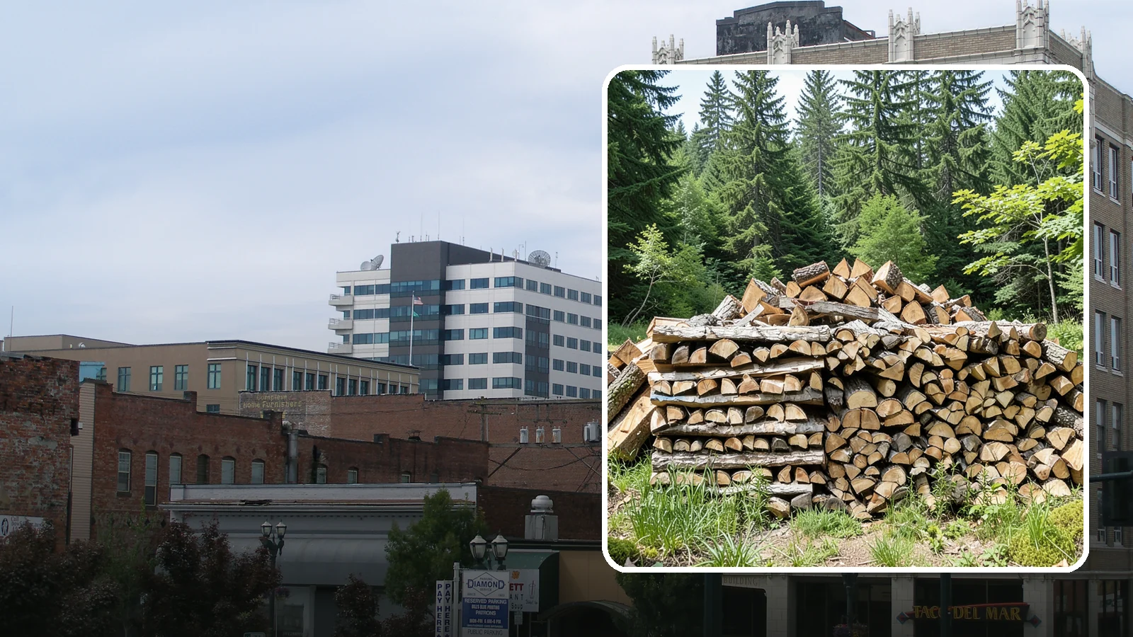 Wood Chip Cleanup in Everett, Snohomish County, WA - We remove the chips and fine splitting fragments left behind wherever firewood is cut, split, or handled.