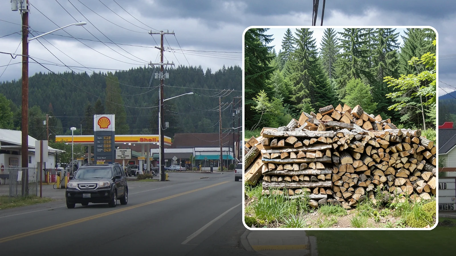 Wood Chip Cleanup in Granite Falls, Snohomish County, WA - We remove the chips and fine splitting fragments left behind wherever firewood is cut, split, or handled.