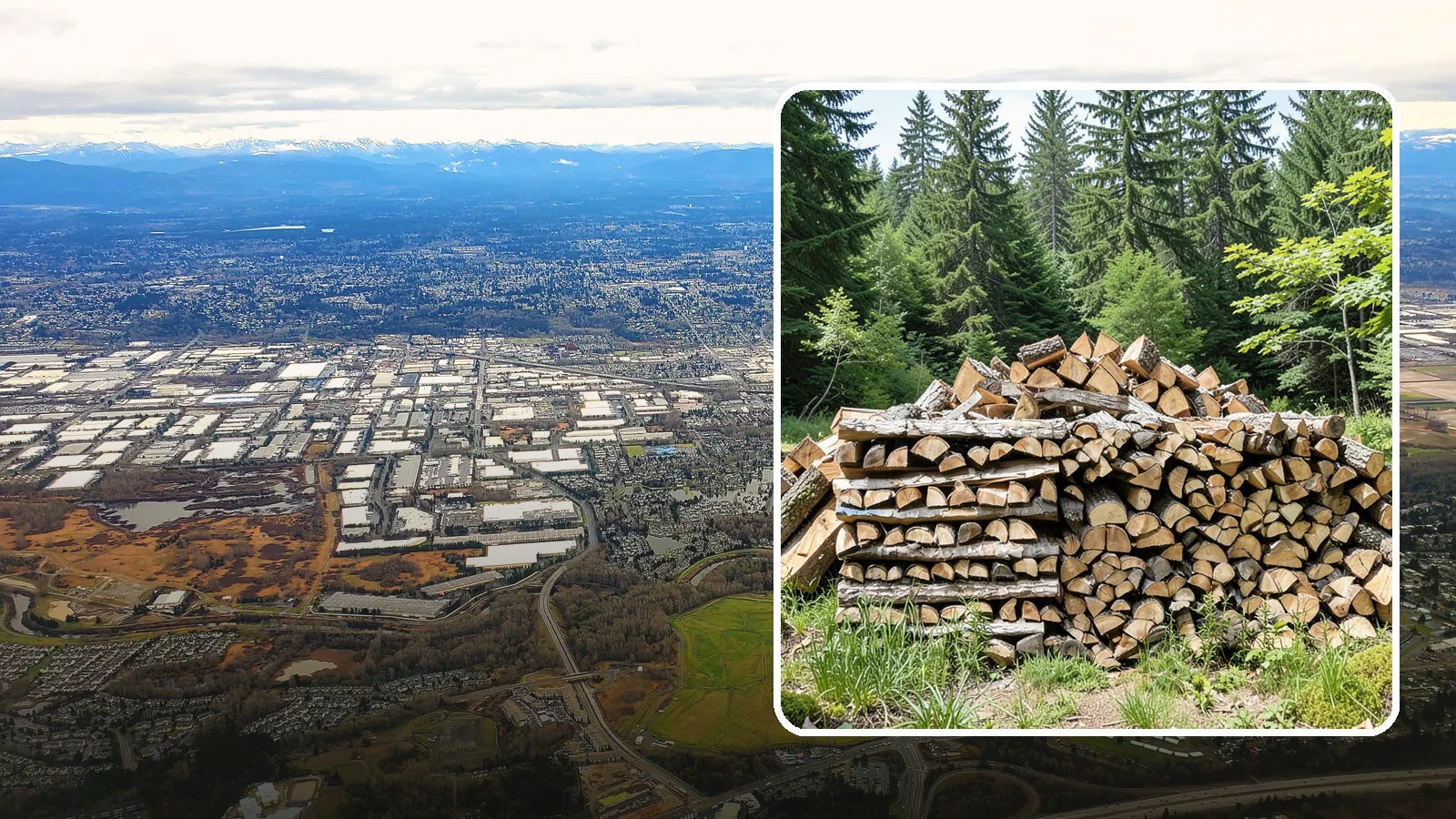 Wood Chip Cleanup in Kent, King County, WA - We remove the chips and fine splitting fragments left behind wherever firewood is cut, split, or handled.