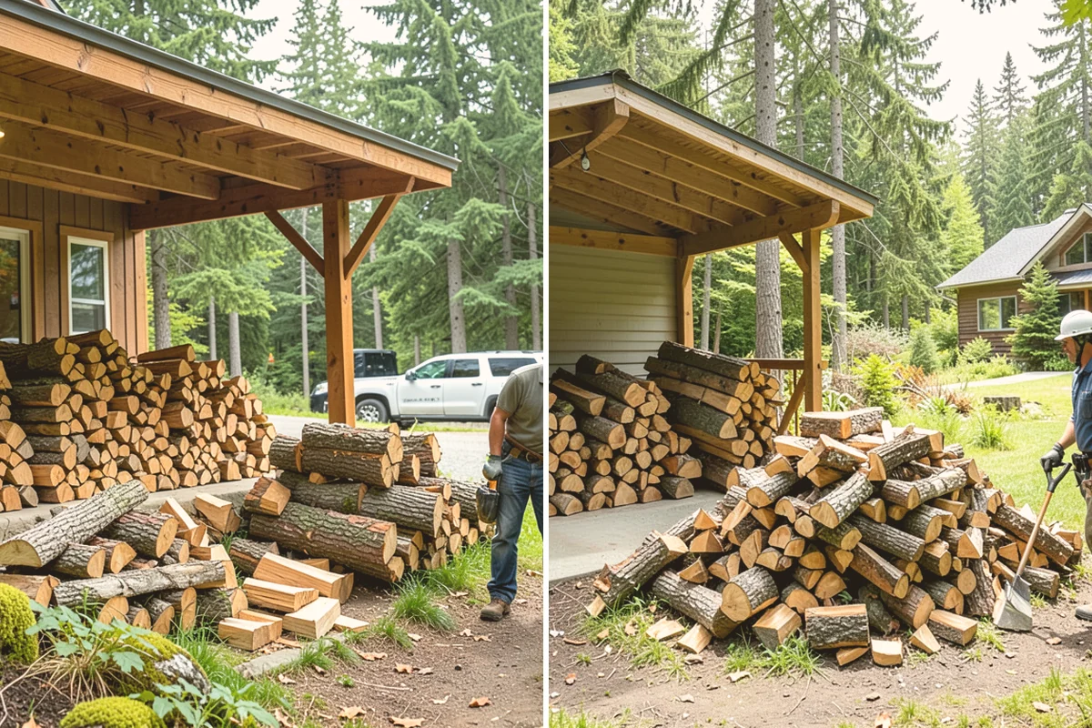 Wood Chip Cleanup in Kent, King County, WA - Identify the splitting zone and any drift areas