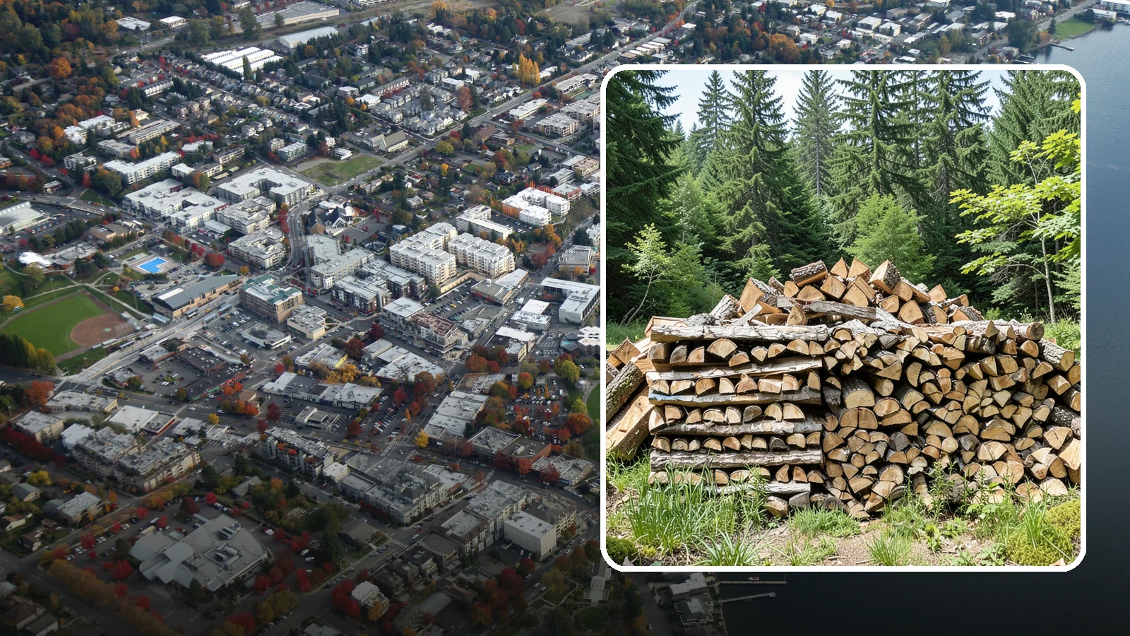 Wood Chip Cleanup in Kirkland, King County, WA - We remove the chips and fine splitting fragments left behind wherever firewood is cut, split, or handled.