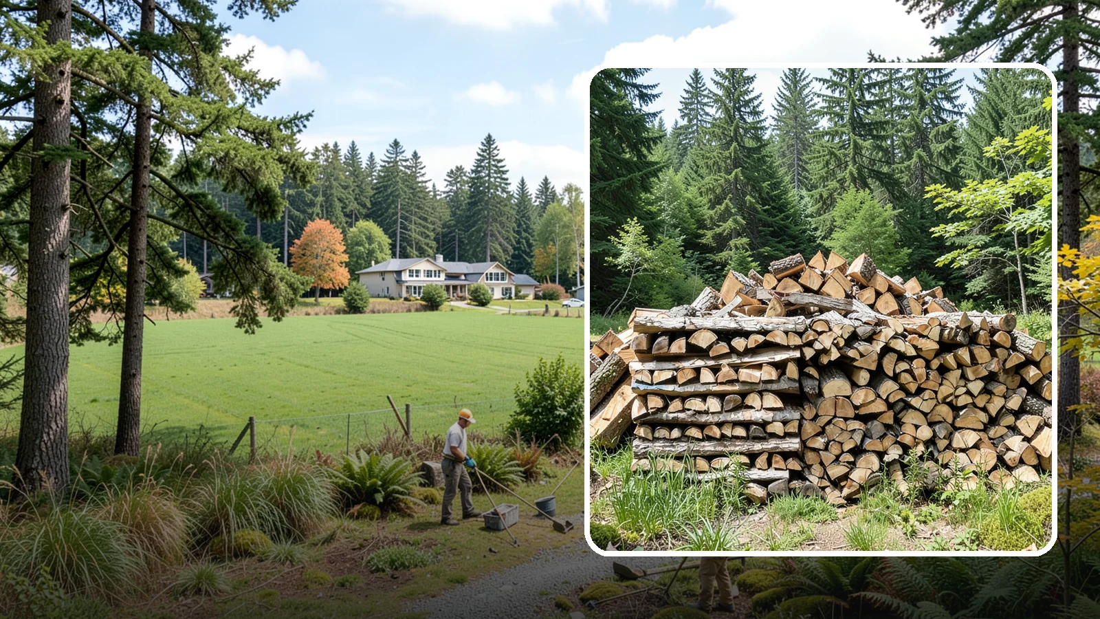 Wood Chip Cleanup in Lyman, WA - We remove the chips and fine splitting fragments left behind wherever firewood is cut, split, or handled.