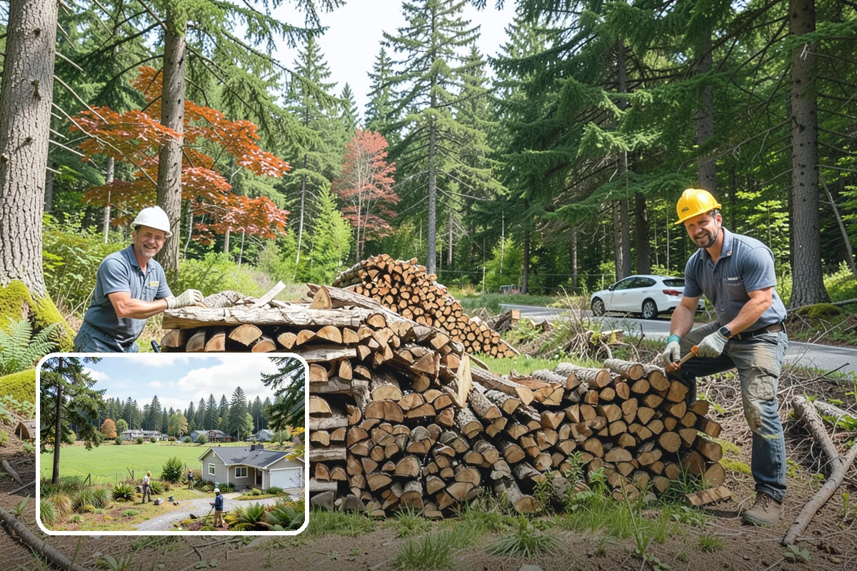 Wood Chip Cleanup in Lyman, WA - Clears cluttered splitting zones for safer footing