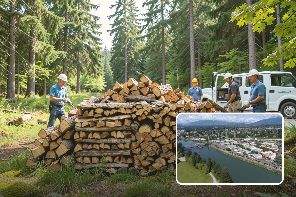 Wood Chip Cleanup in Mount Vernon, WA - Clears cluttered splitting zones for safer footing