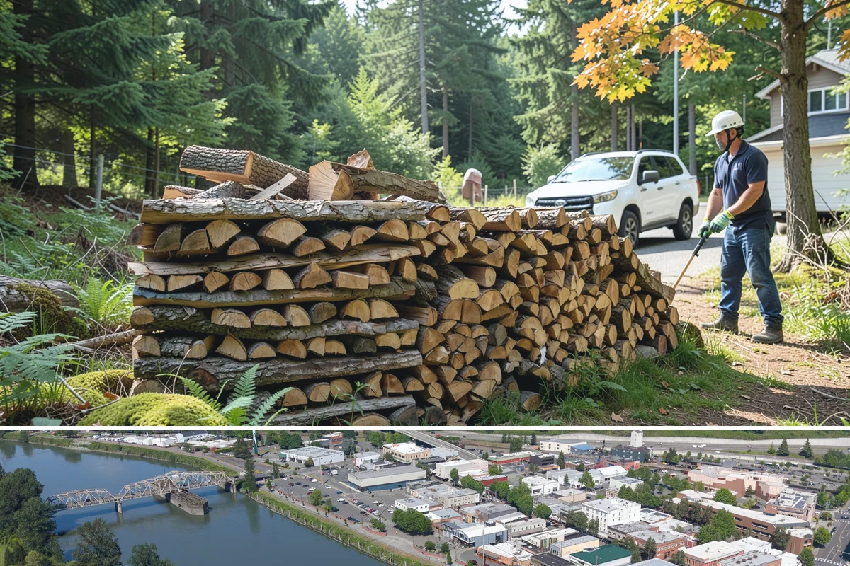 Wood Chip Cleanup in Mount Vernon, WA - Anytime after a big splitting session, with spring being popular once winter processing wraps up and the ground firms.