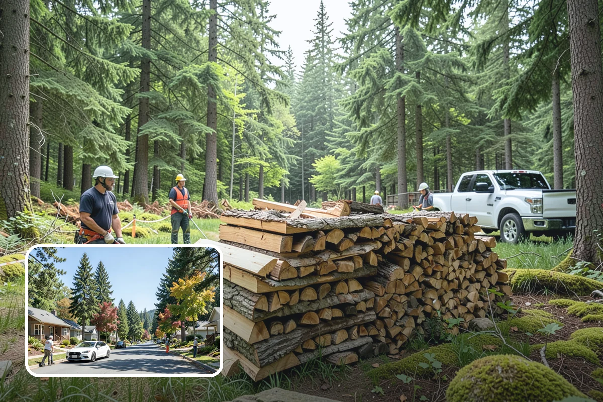 Wood Chip Cleanup in Orting, Pierce County, WA - Clears cluttered splitting zones for safer footing