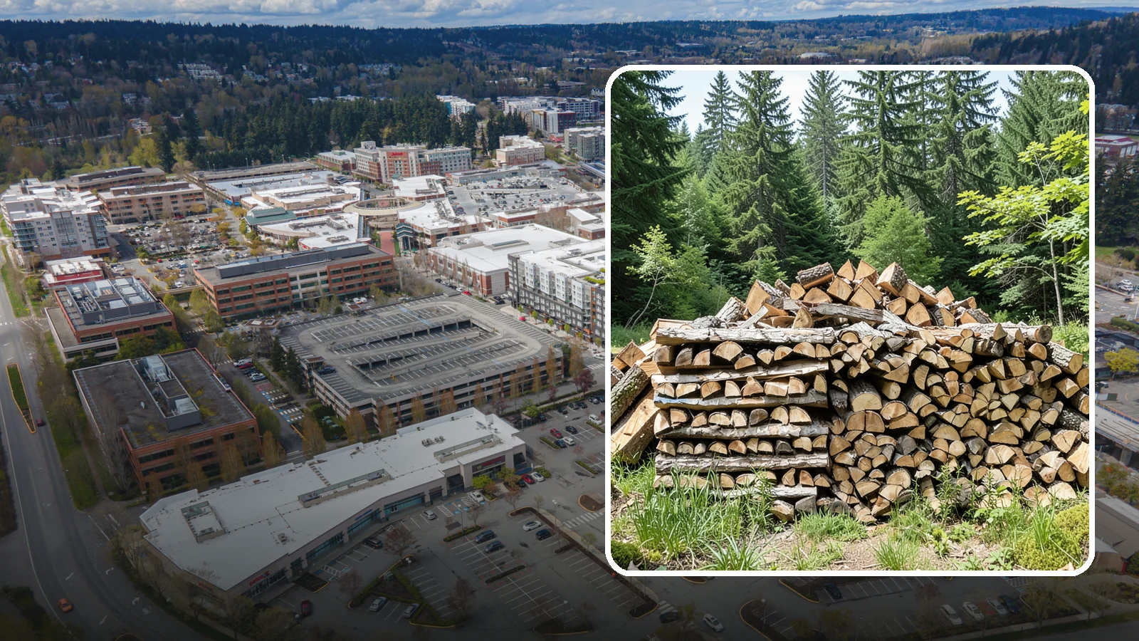 Wood Chip Cleanup in Redmond, King County, WA - We remove the chips and fine splitting fragments left behind wherever firewood is cut, split, or handled.
