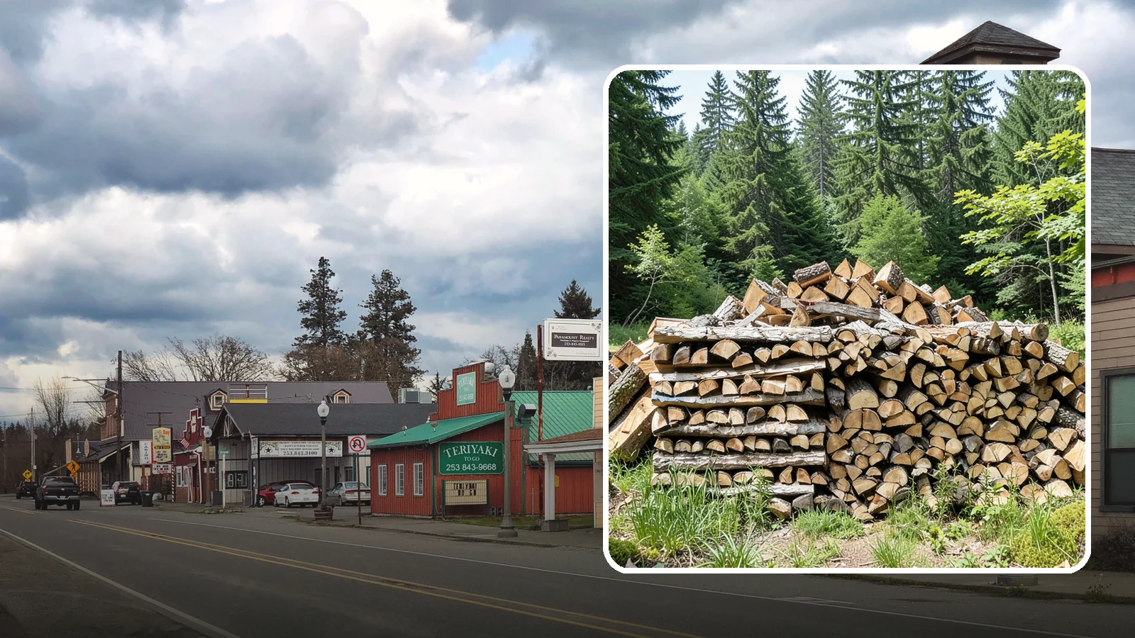 Wood Chip Cleanup in Roy, Pierce County, WA - We remove the chips and fine splitting fragments left behind wherever firewood is cut, split, or handled.