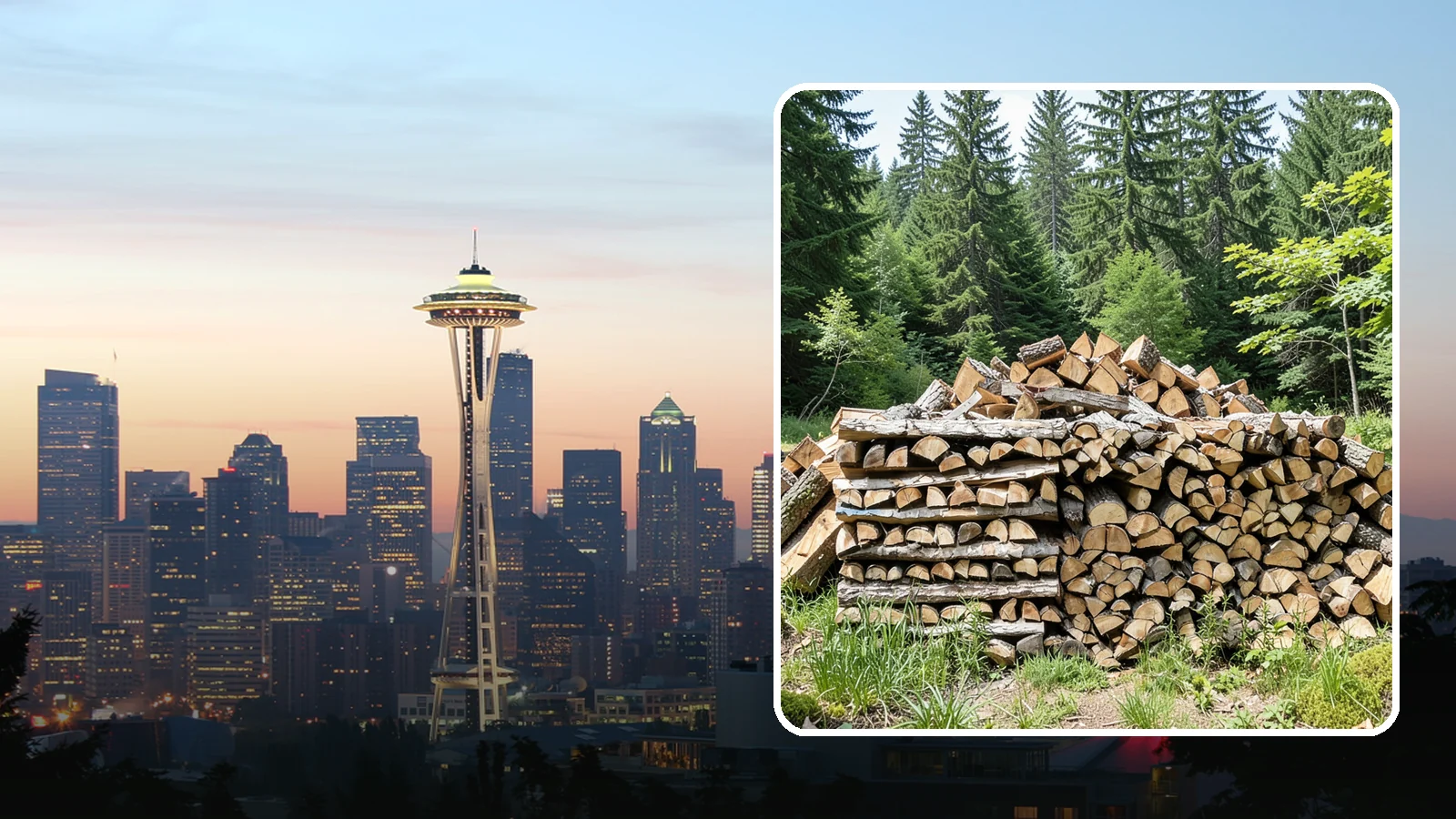 Wood Chip Cleanup in Seattle, King County, WA - We remove the chips and fine splitting fragments left behind wherever firewood is cut, split, or handled.