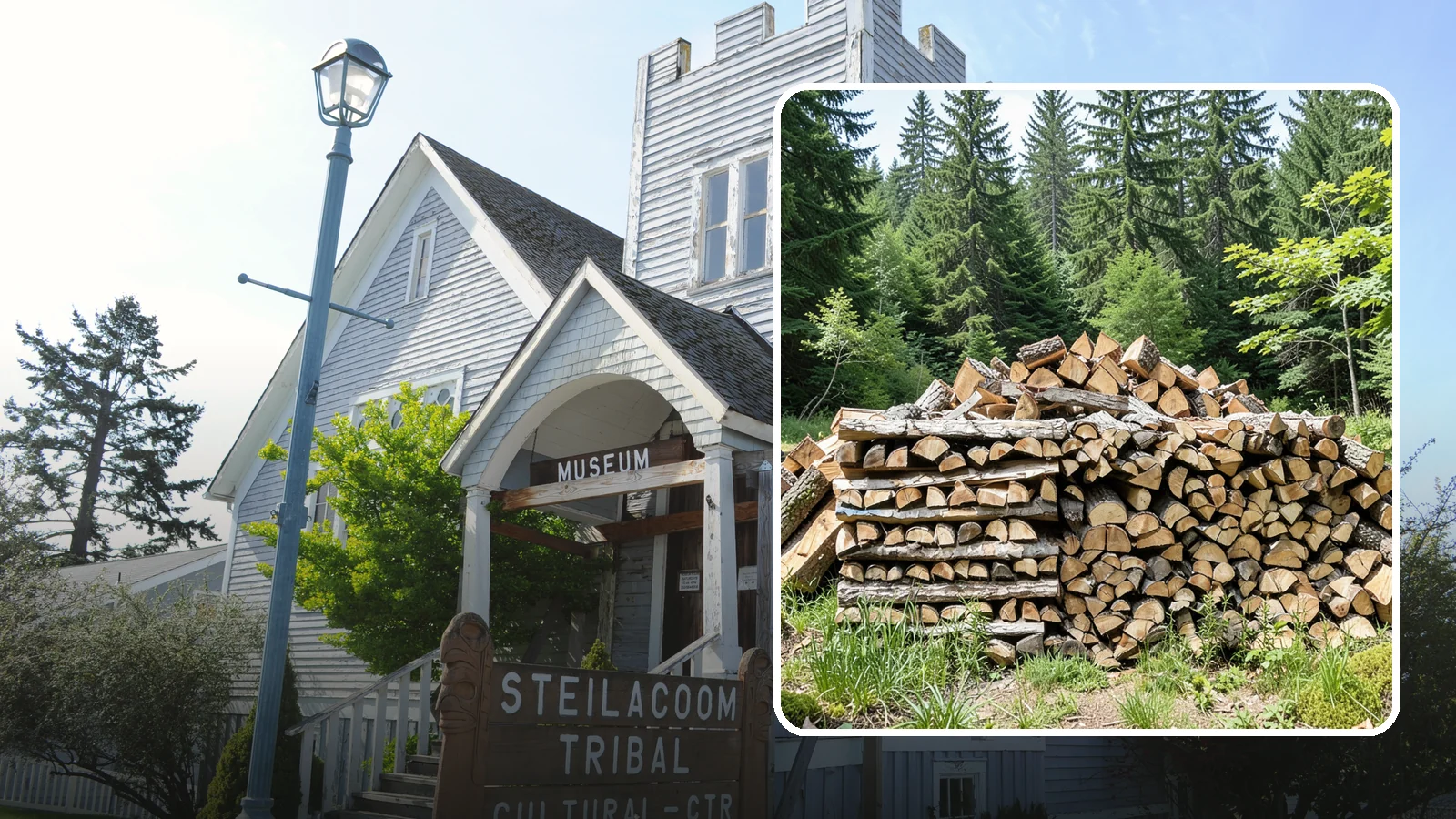 Wood Chip Cleanup in Steilacoom, Pierce County, WA - We remove the chips and fine splitting fragments left behind wherever firewood is cut, split, or handled.