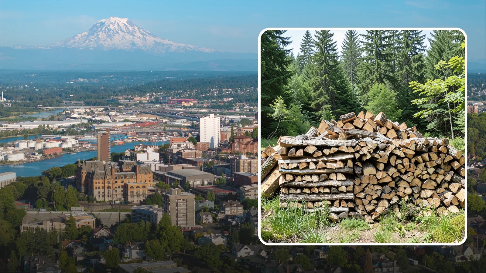 Wood Chip Cleanup in Tacoma, Pierce County, WA - We remove the chips and fine splitting fragments left behind wherever firewood is cut, split, or handled.