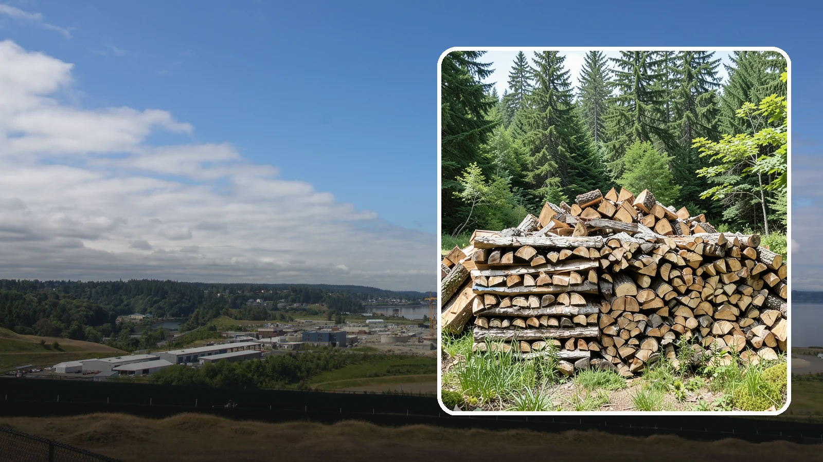 Wood Chip Cleanup in University Place, Pierce County, WA - We remove the chips and fine splitting fragments left behind wherever firewood is cut, split, or handled.