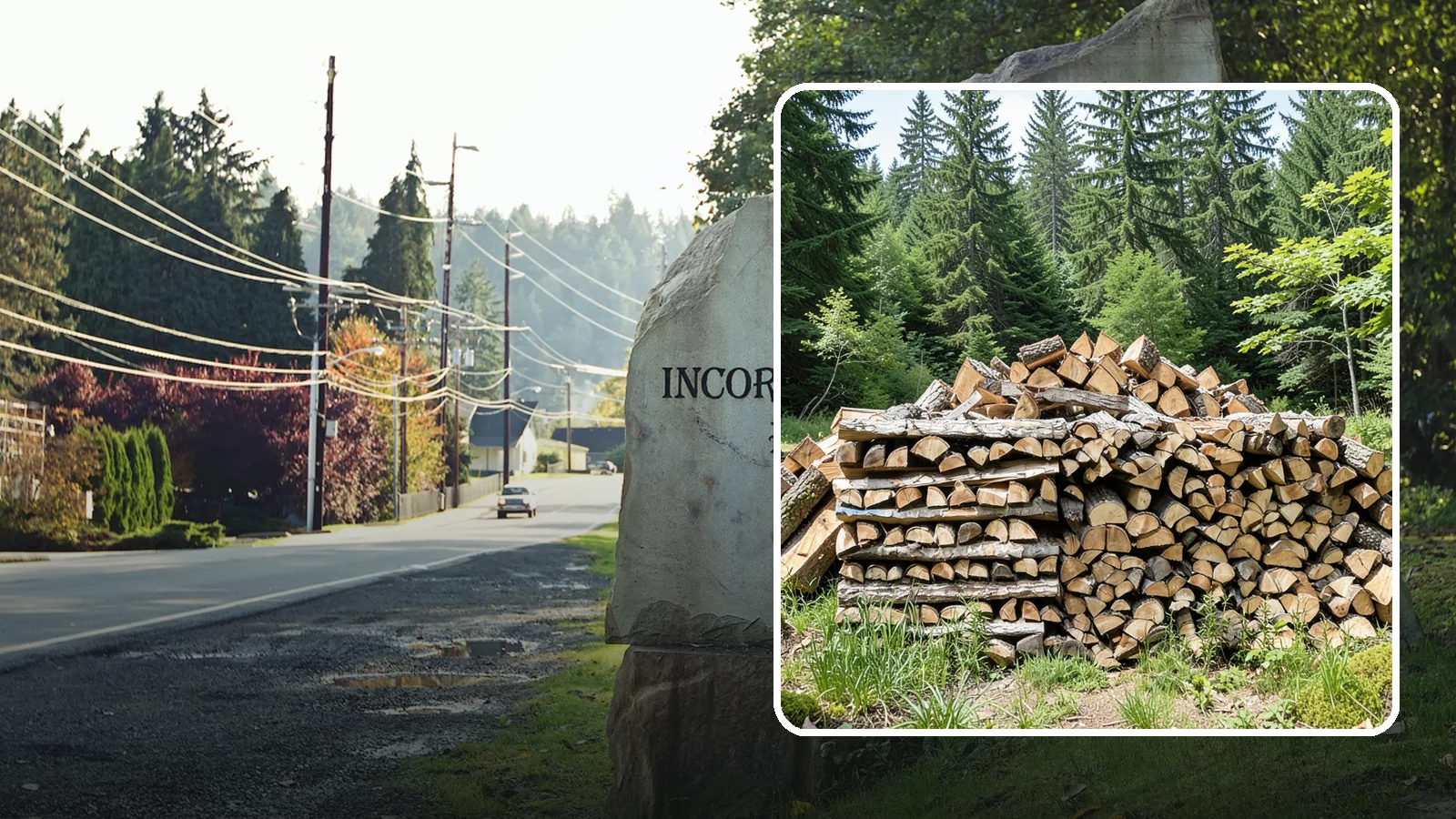 Wood Chip Cleanup in Wilkeson, Pierce County, WA - We remove the chips and fine splitting fragments left behind wherever firewood is cut, split, or handled.