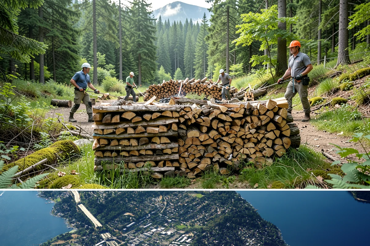Wood Stove Firewood in Mercer Island, King County, WA - Stock wood-stove firewood by early fall so it is seasoned before heating season peaks.
