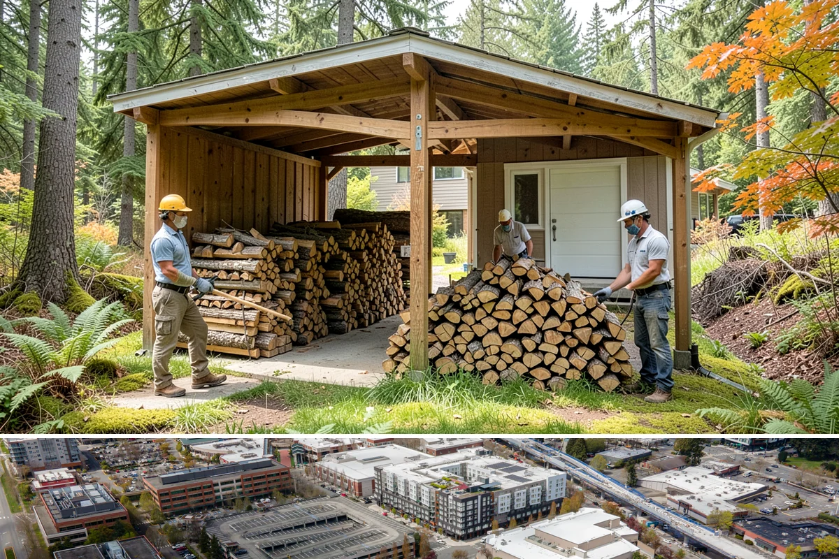 Wood Stove Firewood in Redmond, King County, WA - Stock wood-stove firewood by early fall so it is seasoned before heating season peaks.