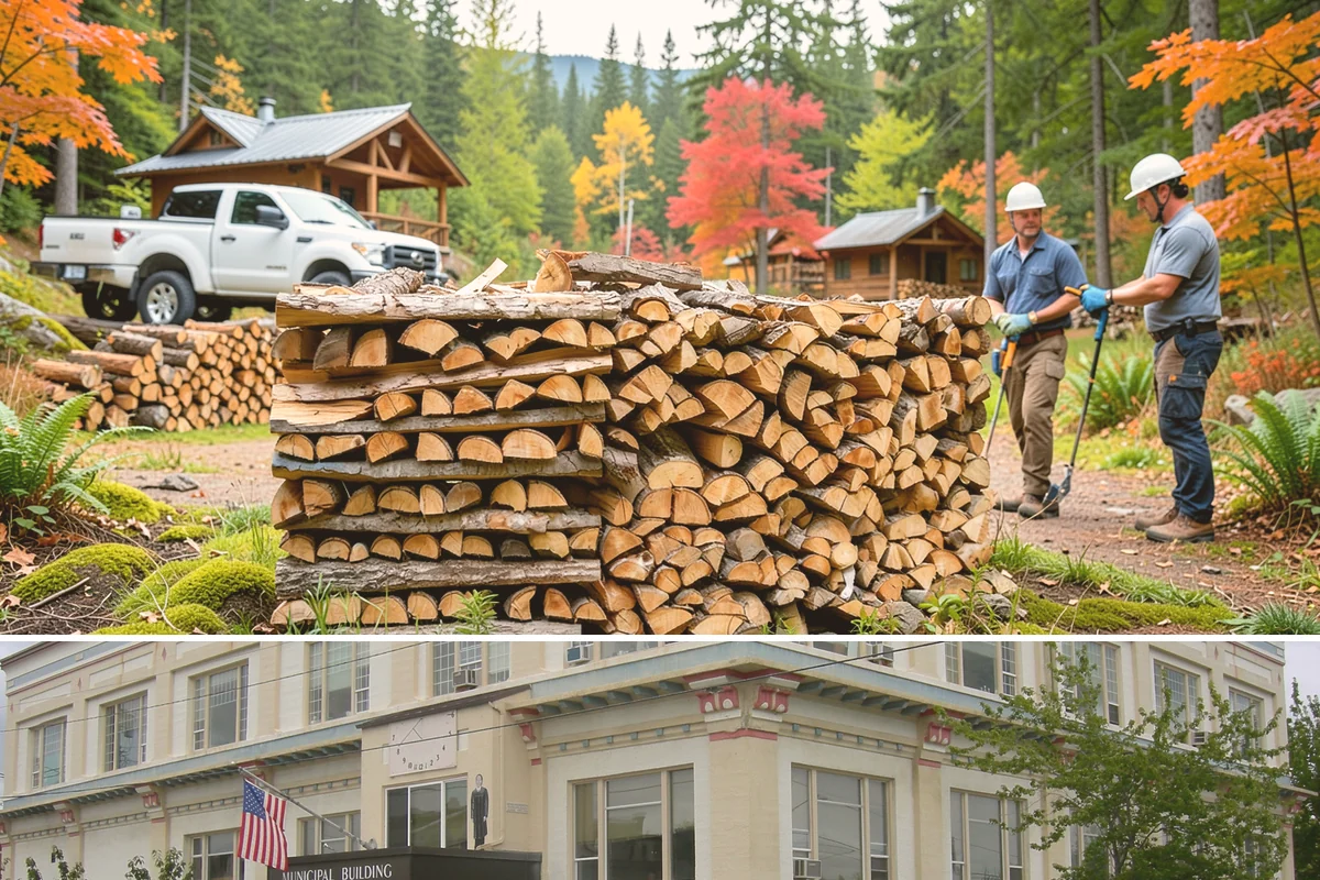 Woodshed Cleanup in Anacortes, Skagit County, WA - Late summer or early fall is best, clearing the shed before it fills for the burning season.