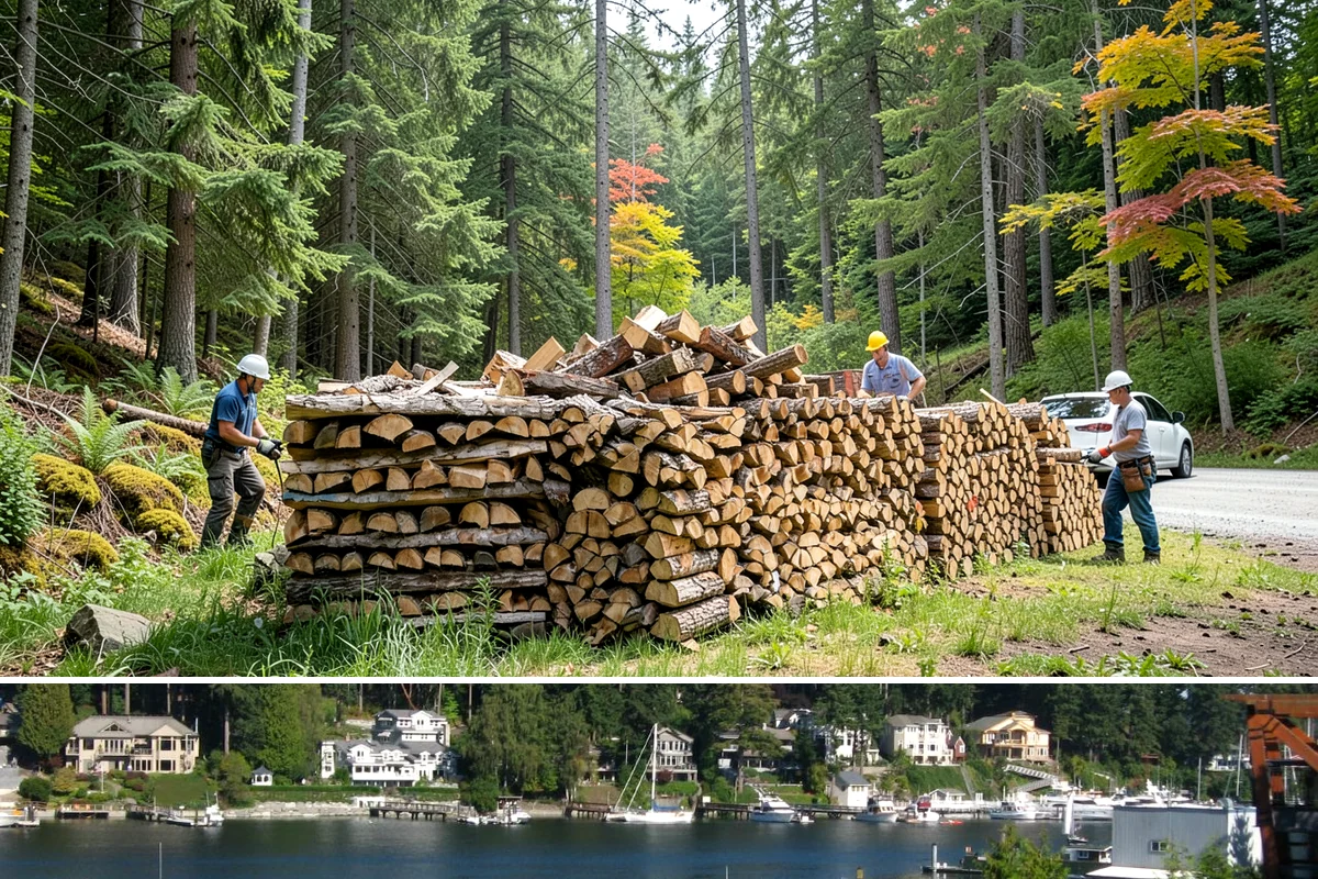 Woodshed Cleanup in Gig Harbor, Pierce County, WA - Late summer or early fall is best, clearing the shed before it fills for the burning season.