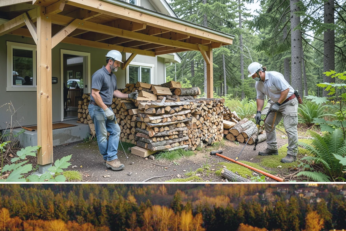 Woodshed Cleanup in Kenmore, King County, WA - Late summer or early fall is best, clearing the shed before it fills for the burning season.