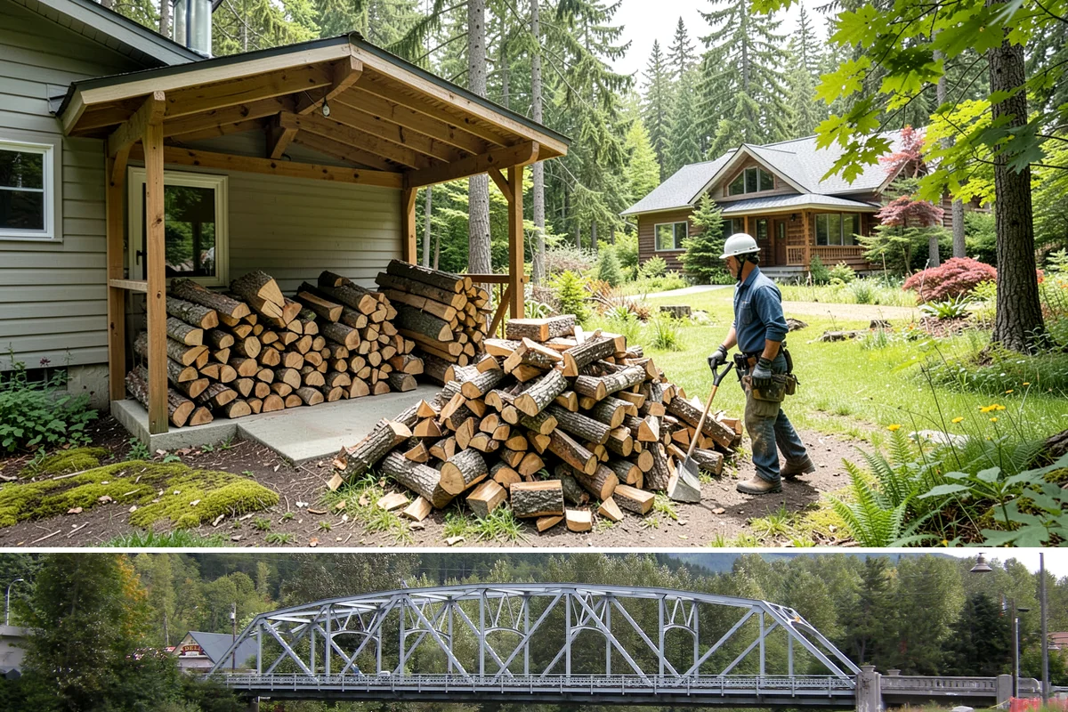 Woodshed Cleanup in Skykomish, King County, WA - Late summer or early fall is best, clearing the shed before it fills for the burning season.