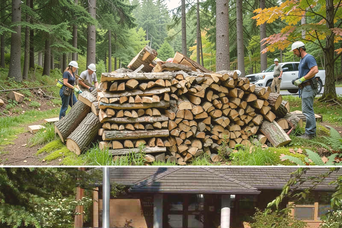 Woodshed Cleanup in Yarrow Point, King County, WA - Late summer or early fall is best, clearing the shed before it fills for the burning season.