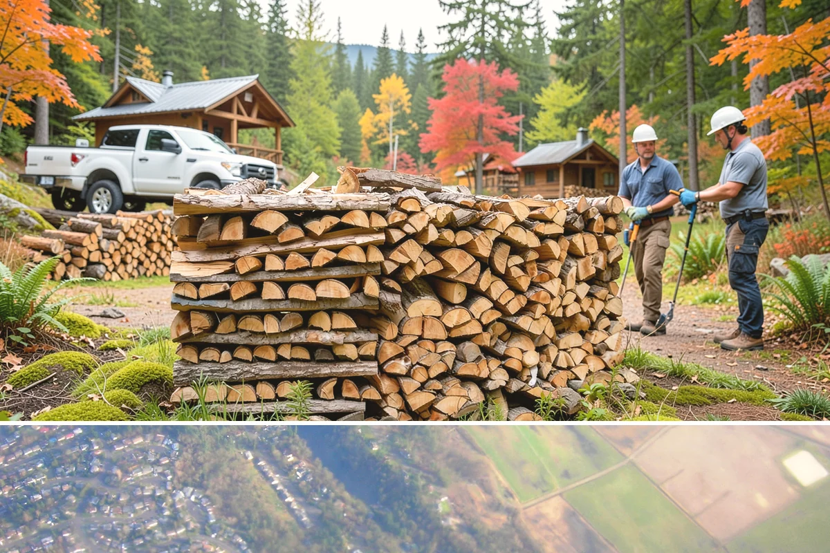 Woodshed Delivery in Algona, King County, WA - Best scheduled in summer or early fall so your shed is full before the wet season.