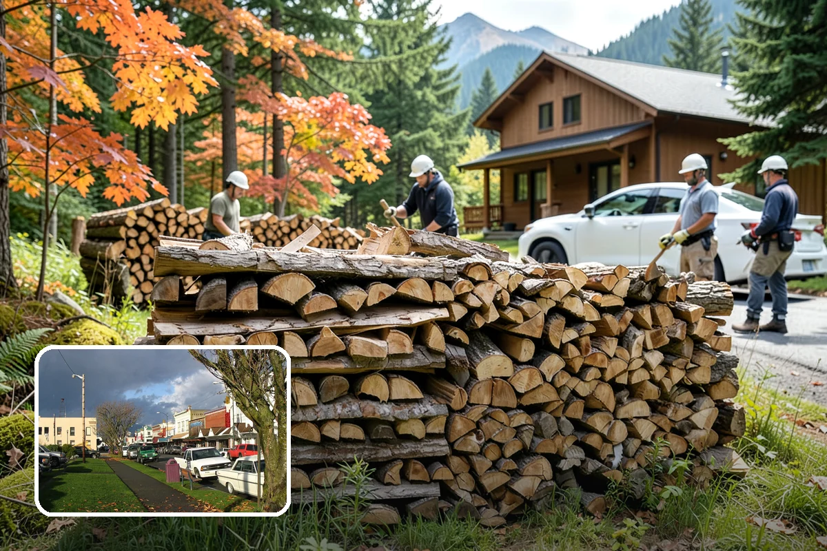 Woodshed Delivery in Arlington, Snohomish County, WA - Wood stored under cover in one trip