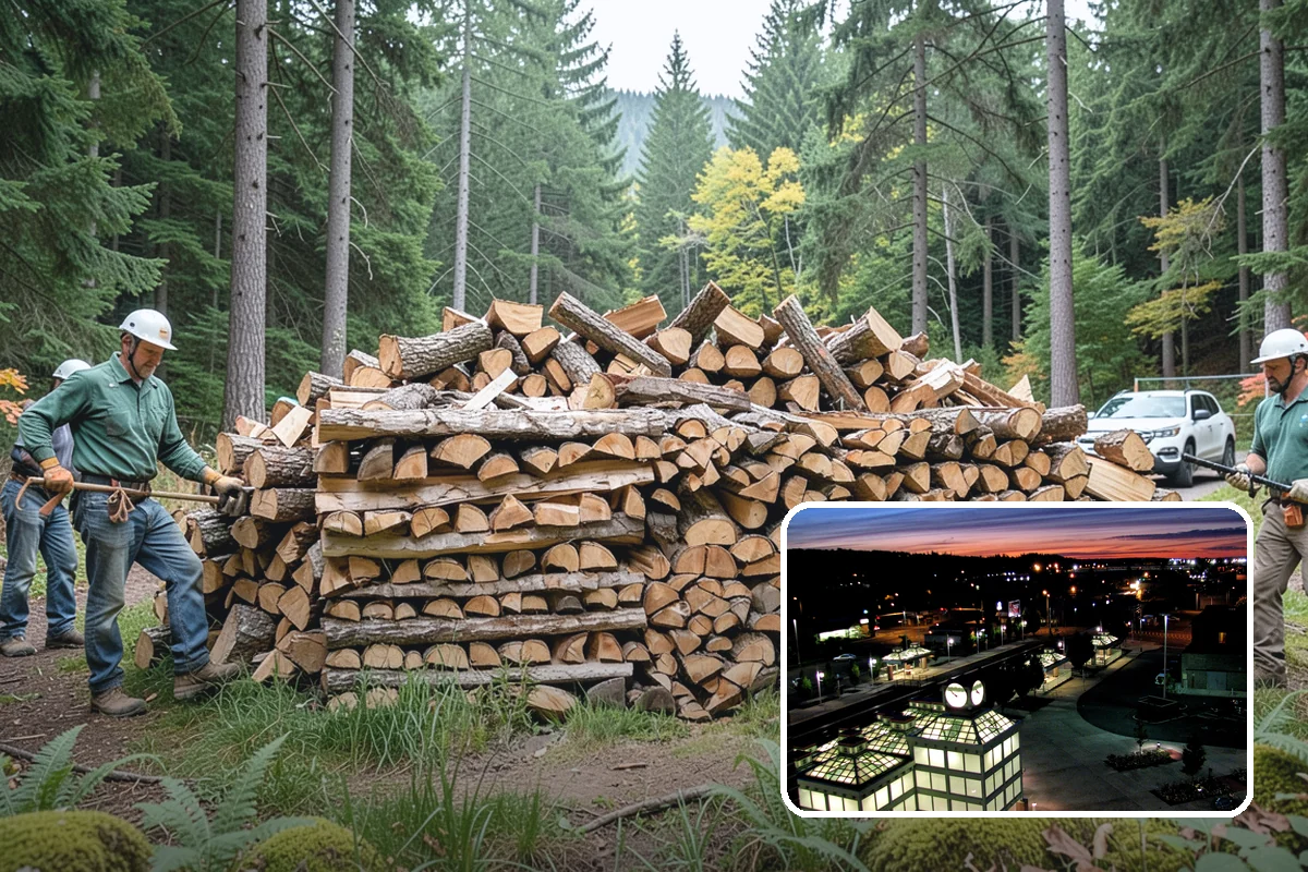 Woodshed Delivery in Auburn, King County, WA - Wood stored under cover in one trip
