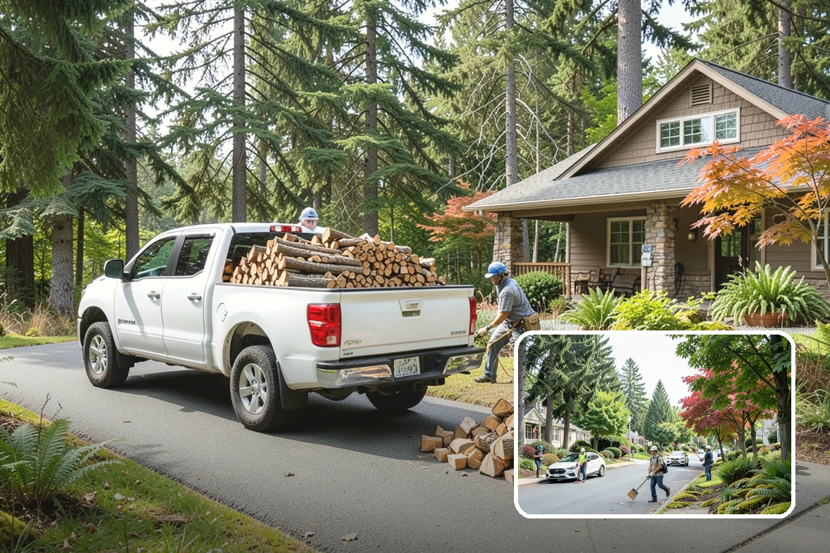 Woodshed Delivery in Beaux Arts Village, King County, WA - Wood stored under cover in one trip