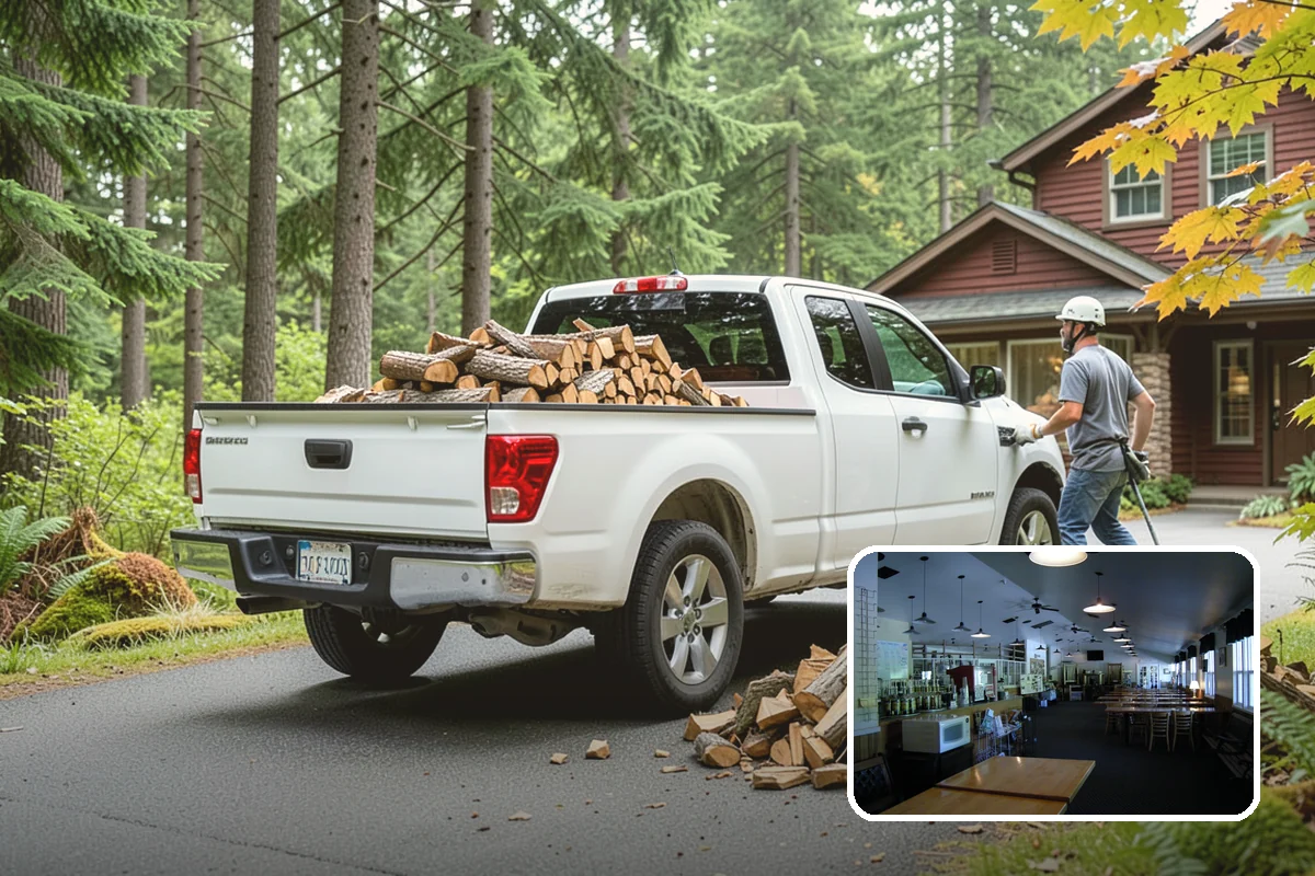 Woodshed Delivery in Black Diamond, King County, WA - Wood stored under cover in one trip