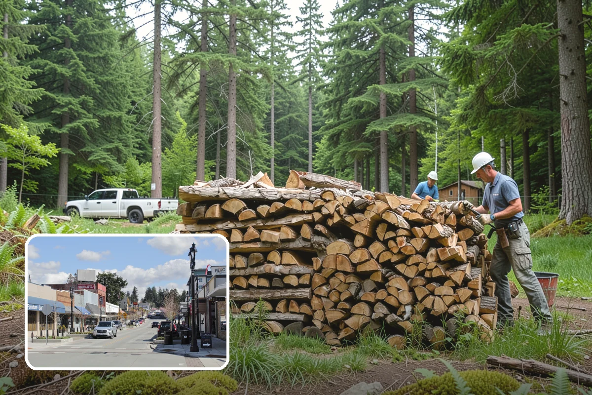 Woodshed Delivery in Bothell, King County, WA - Wood stored under cover in one trip