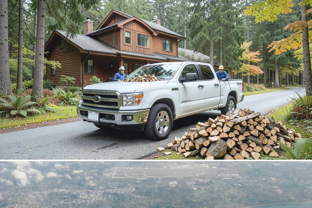 Woodshed Delivery in Burien, King County, WA - Best scheduled in summer or early fall so your shed is full before the wet season.