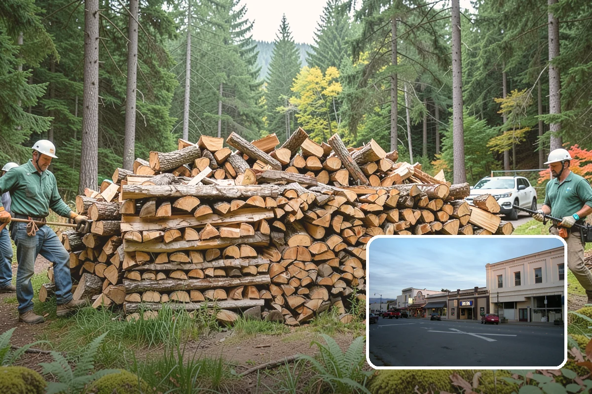 Woodshed Delivery in Burlington, Skagit County, WA - Wood stored under cover in one trip