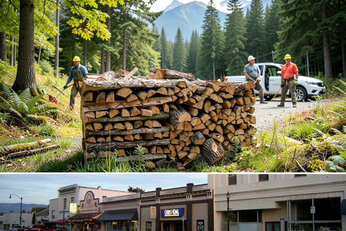 Woodshed Delivery in Burlington, Skagit County, WA - Best scheduled in summer or early fall so your shed is full before the wet season.