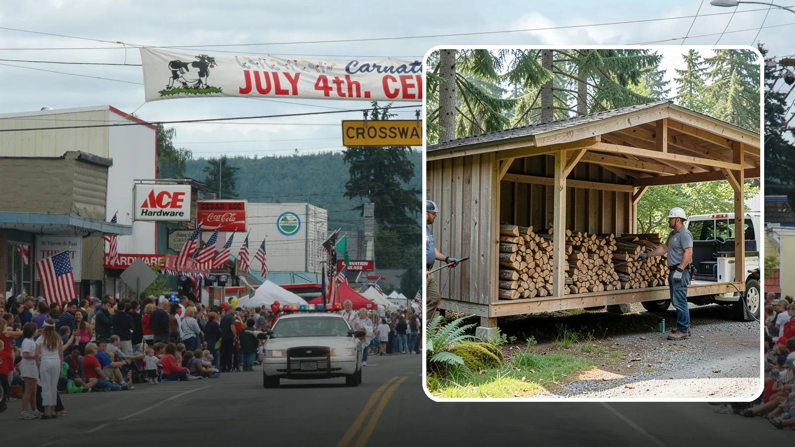 Woodshed Delivery in Carnation, King County, WA - Firewood delivered and loaded straight into your woodshed for organized, covered storage.